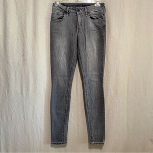 Gray Skinny Mid-Rise Jeans with Tapered Leg